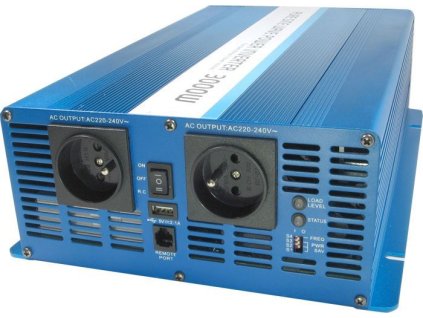 Měnič napětí 12V/230V 3000W, CARSPA SK3000, čistá sinus. D.O. drátové