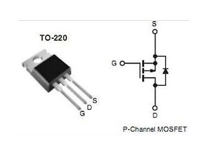 IRF9520 P MOSFET 100V/6,8A 60W 0,6Ohm TO220