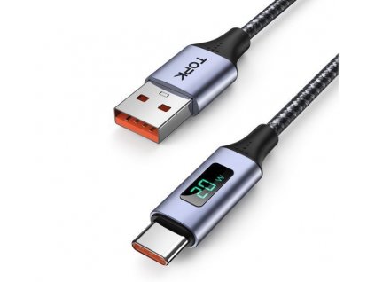 Kabel USB 3.0 konektor USB A / USB-C 1m s voltmetrem a ampérmetrem
