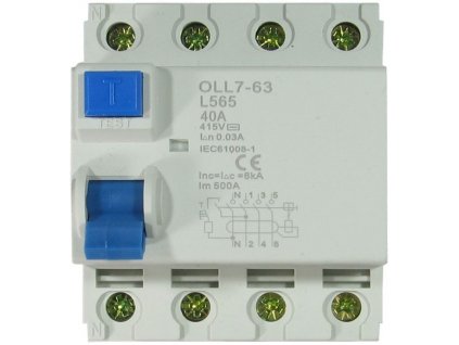 Chránič ID OLL7-63 400V/40A-30mA 3fázový na DIN lištu