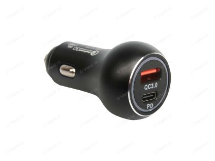 Zástrčka do zapalovače výstup 1 x USB + 1 x USB C
