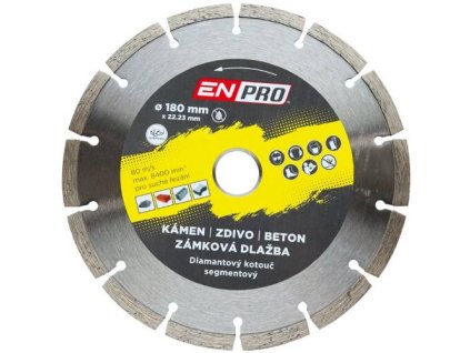 Kotouč diamantový segment Ø 180 x 1.6 x 22.3 mm, ENPRO