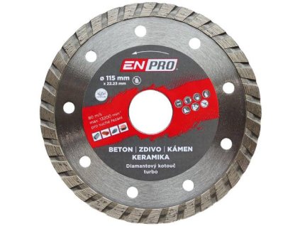 Kotouč diamantový turbo Ø 115 x 1.2 x 22.3 mm, ENPRO