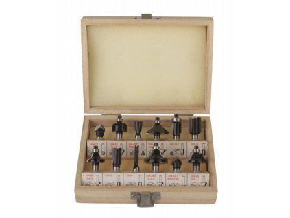 Sada tvarových fréz do dřeva, 12 ks - HT610101