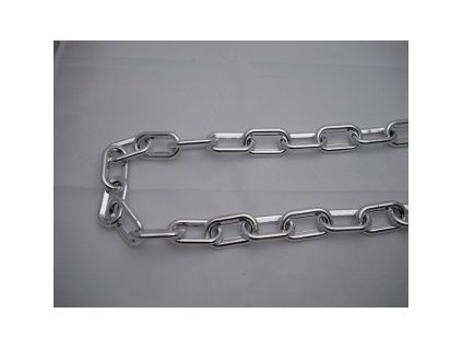 Pokovený plastový řetěz - 8 mm, rozměry oka: 46 x 28 mm - PESC08