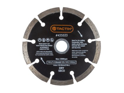 Diamantový řezný kotouč, DRY, 115 mm - TC425523