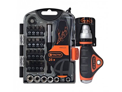 Ráčnový šroubovák s příslušenstvím 25 ks - TC900225