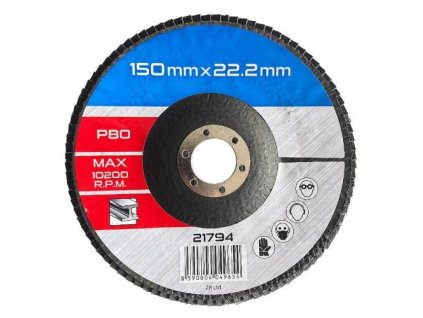 Kotouč lamelový brusný na kov a nerez Ø 150 x 22,23 mm, zrnitost 80, FESTA