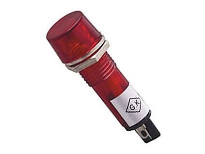 Kontrolka 12V LED, červená do otvoru 10mm