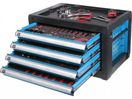 Přenosná skříňka na nářadí, 4 zásuvky, 690x460x405mm - AH010003