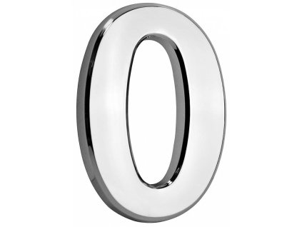 Domovní číslo "0" MagicHome, s lepící páskou, stříbrné, 70x100 mm, ABS