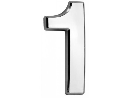 Domovní číslo "1" MagicHome, s lepící páskou, stříbrné, 70x100 mm, ABS