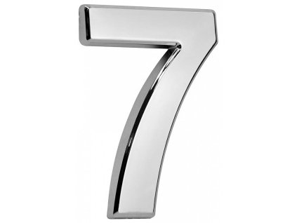Domovní číslo "7" MagicHome, s lepící páskou, stříbrné, 70x100 mm, ABS