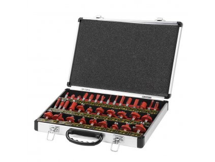 Frézy tvarové do dřeva, SK plátky, kovový kufr, 35ks, stopka 8mm