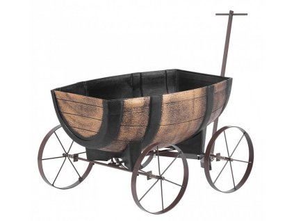 Květináč Woodeff 817 whiskey barel wagon, 41,5x29x19cm