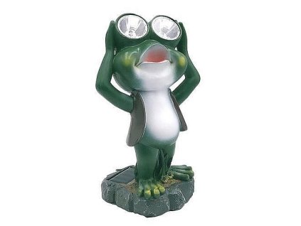 Solární lampa žabák Š14xH12xV25cm, 2x LED, AAA