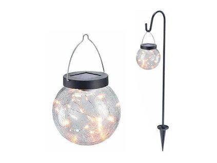 Solární lucerna s tyčí Rigel 12x70cm, 20 LED, AAA, 1ks