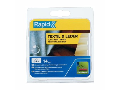 Tyčinky tavné Rapid 12x94mm, 14ks, textil a kůže