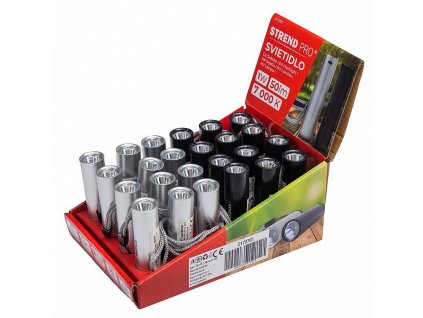 Svítilna Flashlight NX1051, 50 lm, USB nabíjení, černá/stříbrná 77x19 mm