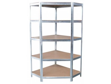 Regál rohový, kovový Racks RAT80 MDF, 5 polic, 1800x900x400mm
