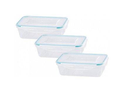 Dóza obdélníková MagicHome, Clip, sada 3 ks, 1350 ml, 15,5x21,5x7,5 cm, Lunchbox