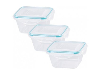 Dóza sada 3 ks, 600ml, 13,5x13,5x7,5 cm čtvercová, Clip, MagicHome, Lunchbox YH3
