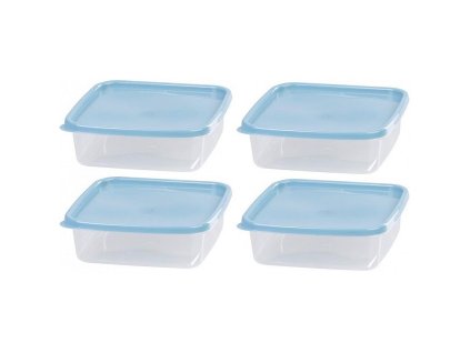 Dóza MagicHome sada 4 ks, 1000ml, 17,7x17,7x5,8 cm, čtvercová, Clip, Lunchbox YH128