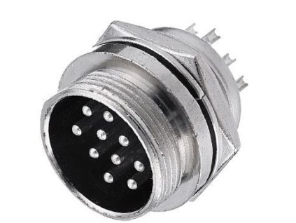 GX20 konektor 10p panelový