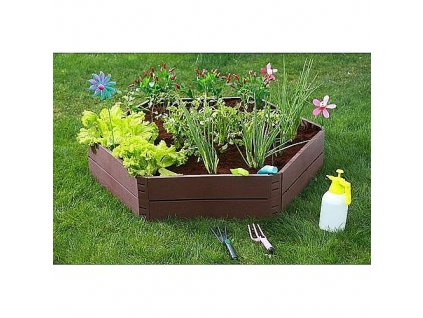 Vyvýšený záhon 6- dílný, plast, 132x25cm