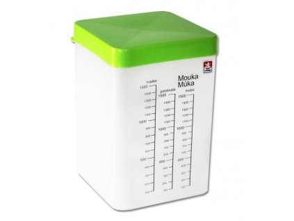 Dóza 3L čtverec krabice vysoká s odměrkou  CZ, mix barev