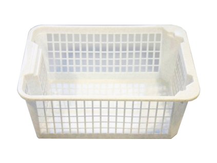 Košík PH 36x26x14,5cm stohovatelný  MINI bílá granit  CZ