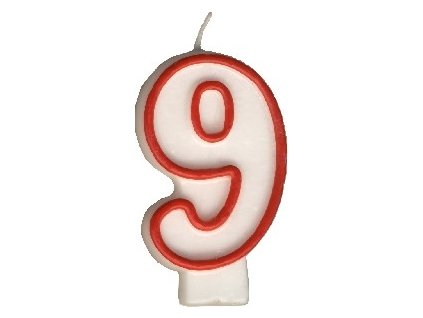 Svíčka dortová číslice ´´9´´ 7,5cm
