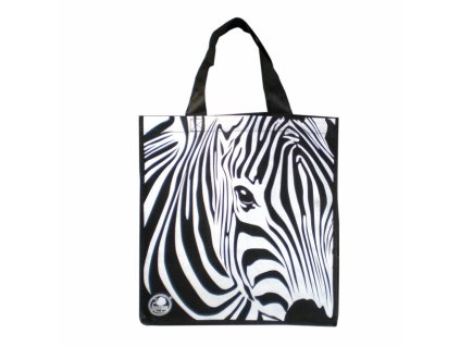 Taška nákupní textilní 34x36x22cm ZEBRA