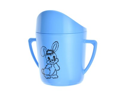 Hrnek kojenecký plast 250ml potisk modrý  CZ
