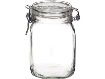 Dóza sklenice patentní 1L čtvercová  FIDO