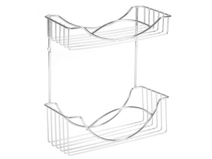 Polička koupelnová 2 patra chrom 28x13x33cm  AWD0052