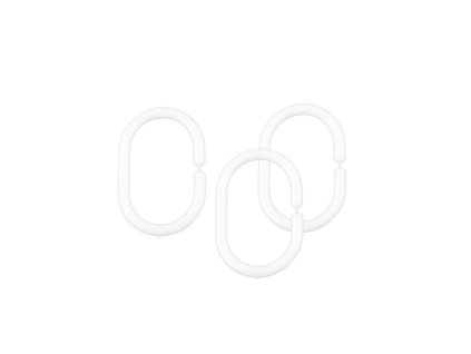 Závěs koupelnový - náhradní háčky 12ks bílá