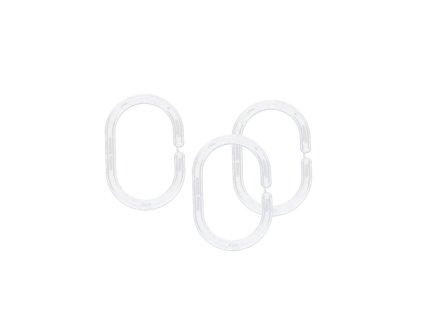 Závěs koupelnový - náhradní háčky 12ks transparentní