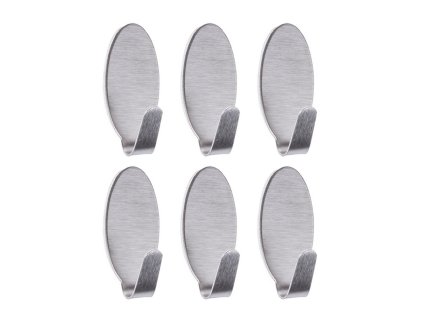 Háček samolepící nerez ovál 6ks  AWD1336