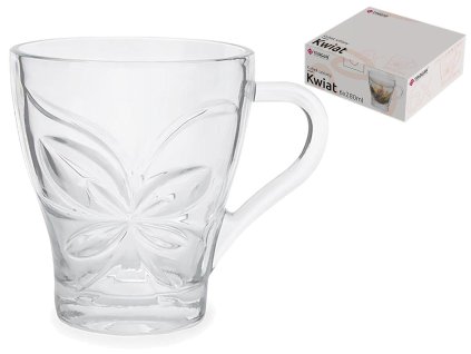 Hrnek sklo 280ml  KVĚTINA