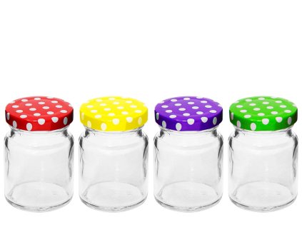 Sklenice zavařovací 110ml s víčkem, mix barev