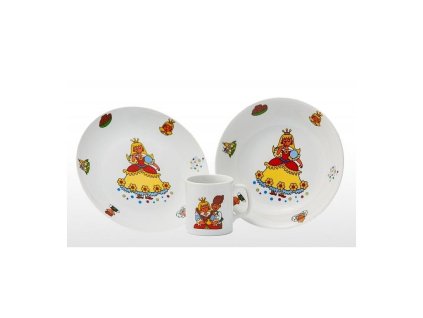 Dětská jídelní sada 3 dílná porcelán PRINCEZNA