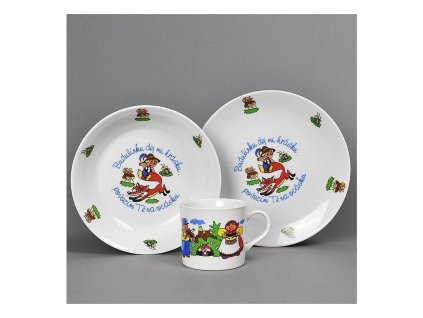 Dětská jídelní sada 3 dílná porcelán BUDULÍNEK