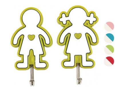 Háček samolepící FIGURKY 2ks, mix barev