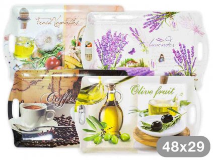 Podnos PH 37x23cm s průhmaty  DEKOR mix