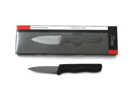 Nůž kuchyňský keramika  7,6cm černý  DOMESTIC