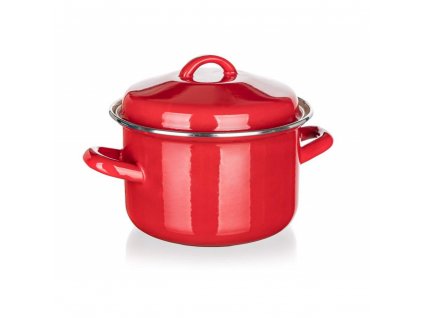 Hrnec smalt ¤16x10.5cm 2L s poklicí  MILTON RED