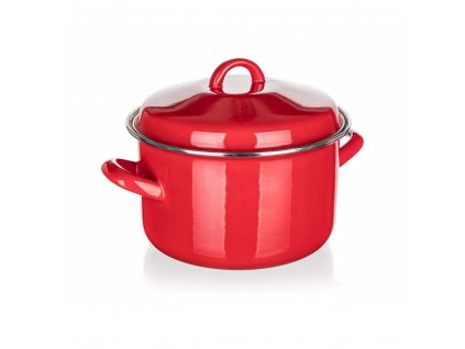 Hrnec smalt ¤20x12cm 3,4L s poklicí  MILTON RED