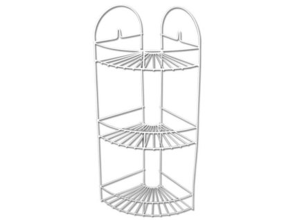 Polička koupelnová rohová 3 patra bílá 39x32x15cm
