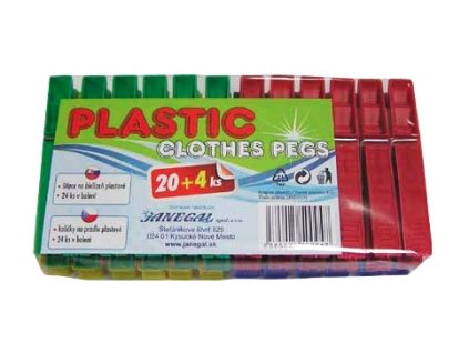 Kolíčky na prádlo 24ks plast  PLASTIC